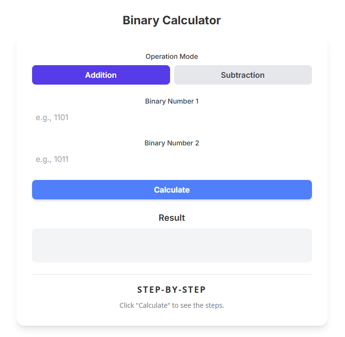 Binary calculator