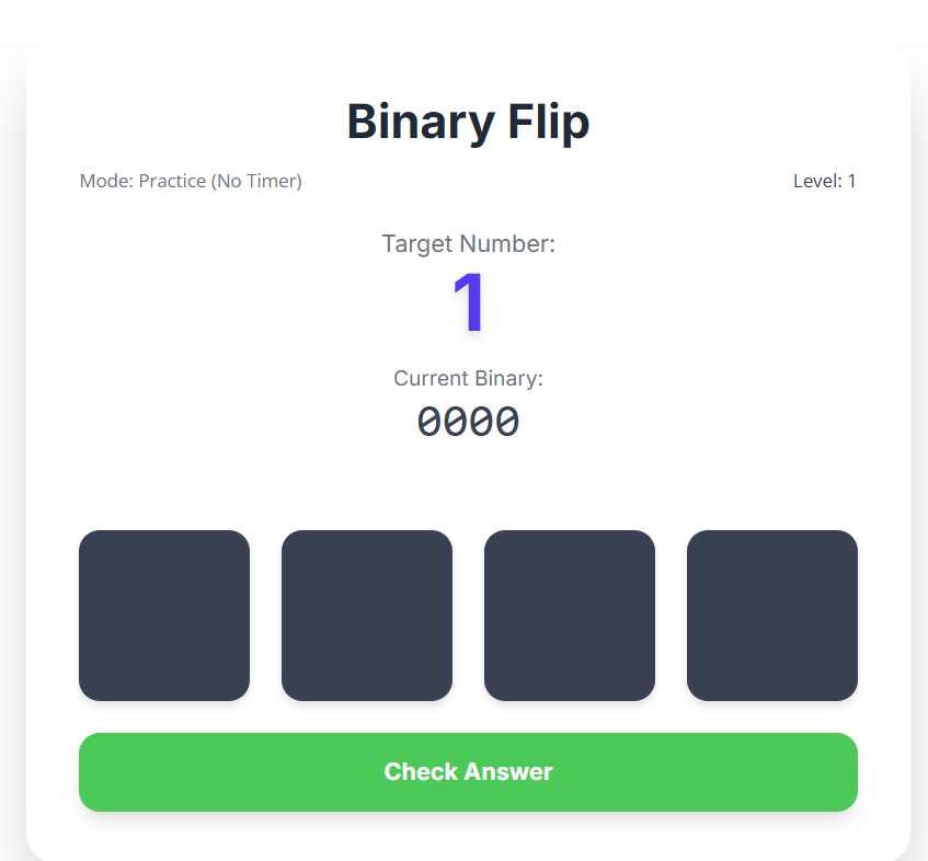 Binary flip game