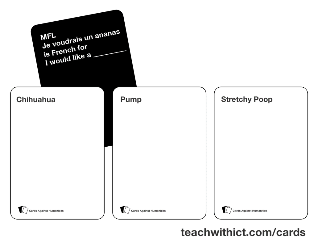 Cards Against Humanities Python Tutorial - teachwithict.com Inside Cards Against Humanity Template