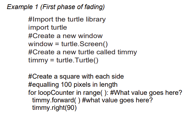 Faded example in Python (phase 1)