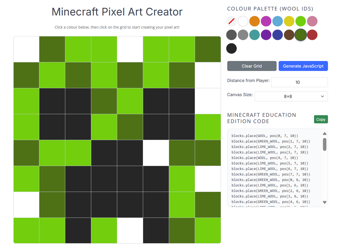Minecraft Creeper Pixel Art Templateminecraft Pixel Art